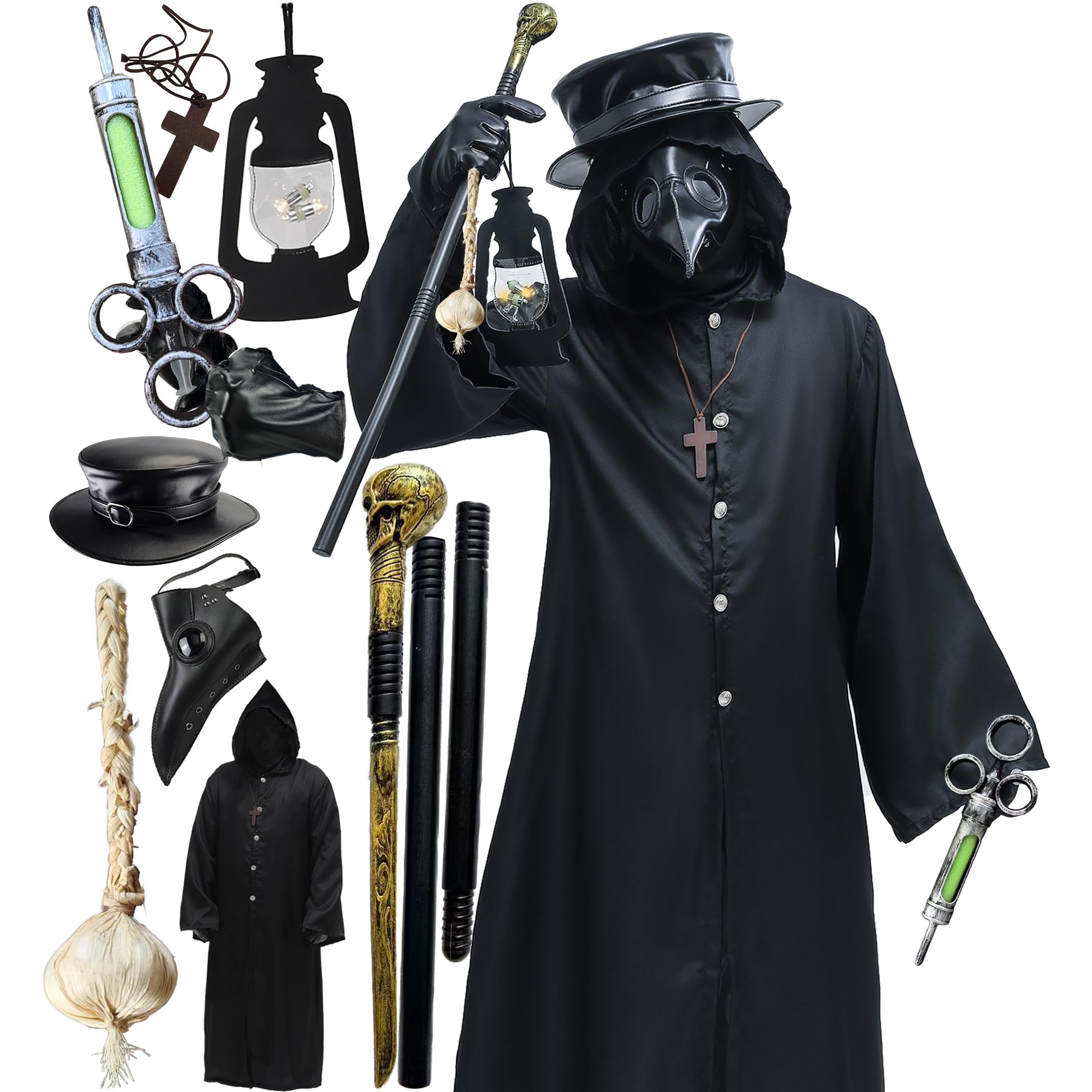 Amazon.com: Absolute Vibe Plague Doctor Bird Mask and Hat Combo