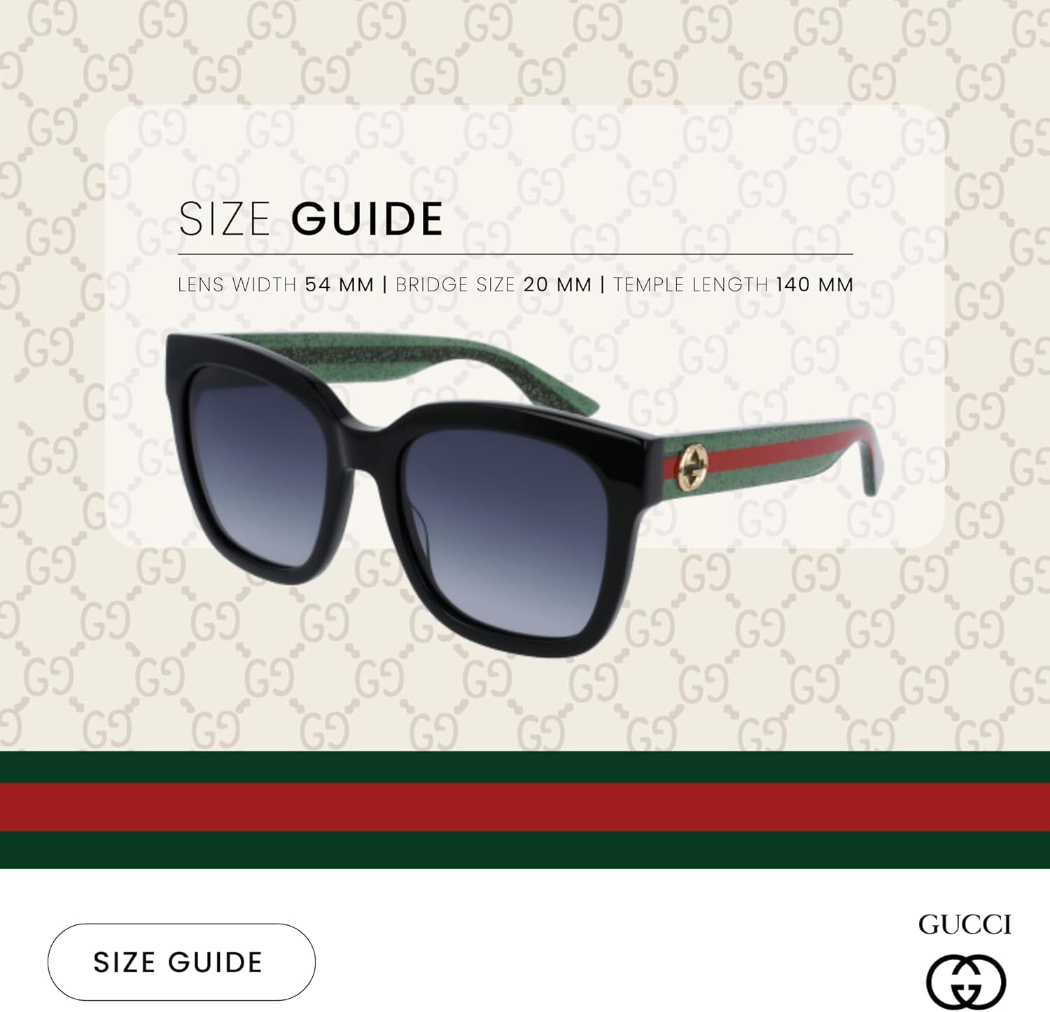 Lunettes de soleil Gucci GG0034S Square Unisexe avec Guinea Ubuy