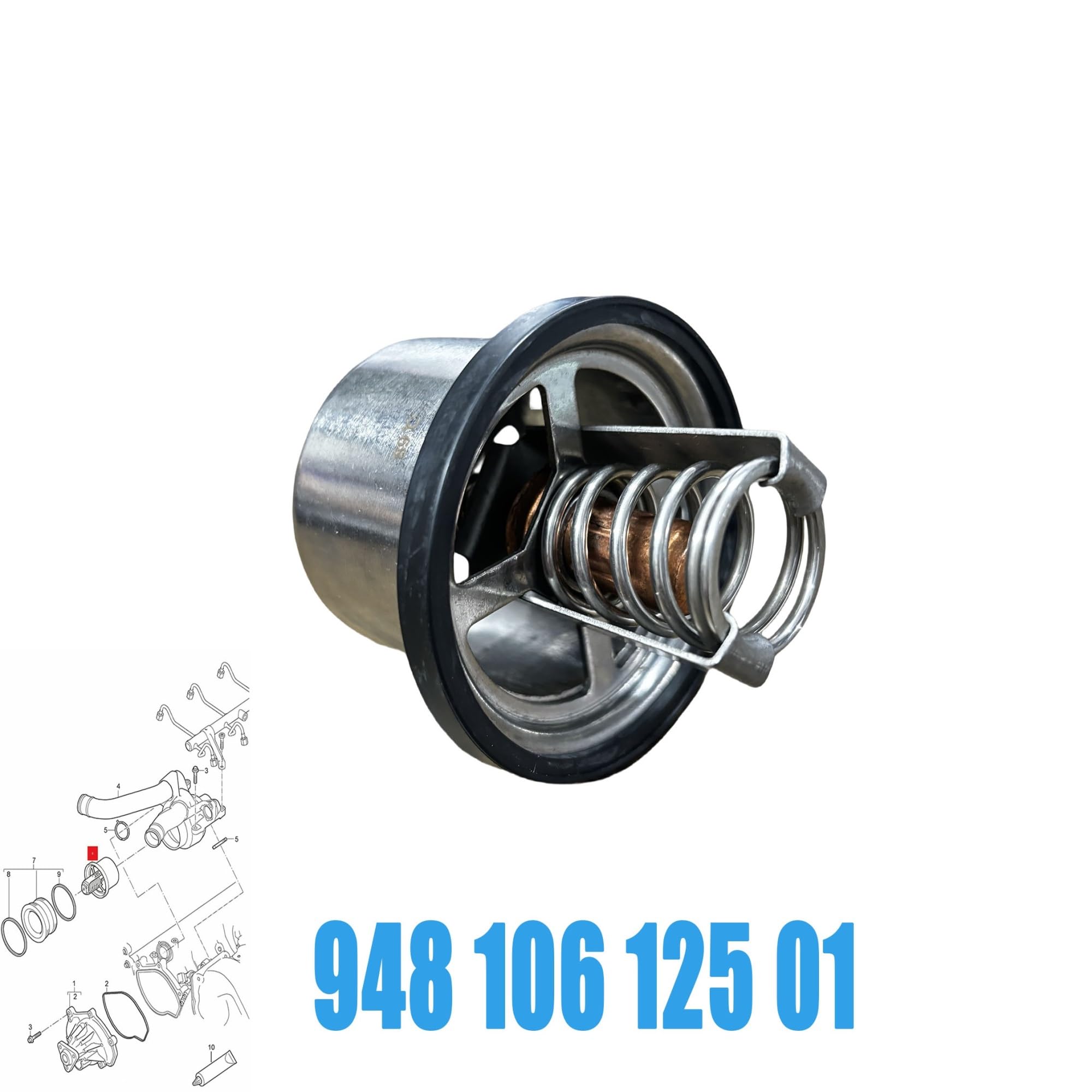Termostat 94810612501 pasuje do obudowy termostatu pompy płynu chłodzącego silnika Porsche Cayenne 4.5 .8 V8L 948 106 125 01 OBUDOWA TERMOSTATU