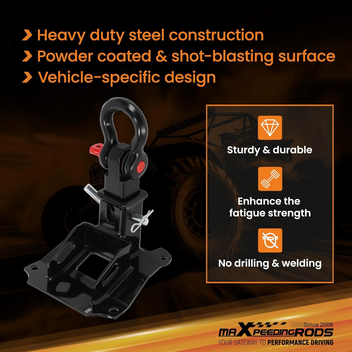 maXpeedingrods Class 3 Trailer Hitch, 2 Inch Receiver & Shackle Hitch Receiver with 7/8" D-Ring Shackle, Tow Hitch Receiver for Honda Talon 1000R / 1000X / 1000-4 All 2019-2024