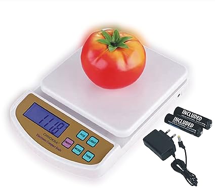 ZOLLYZZ CHHOKRA 10kg Vegetable Kitchen Weighing Scale SF 400A with Adapter (Off-White) 10 kg