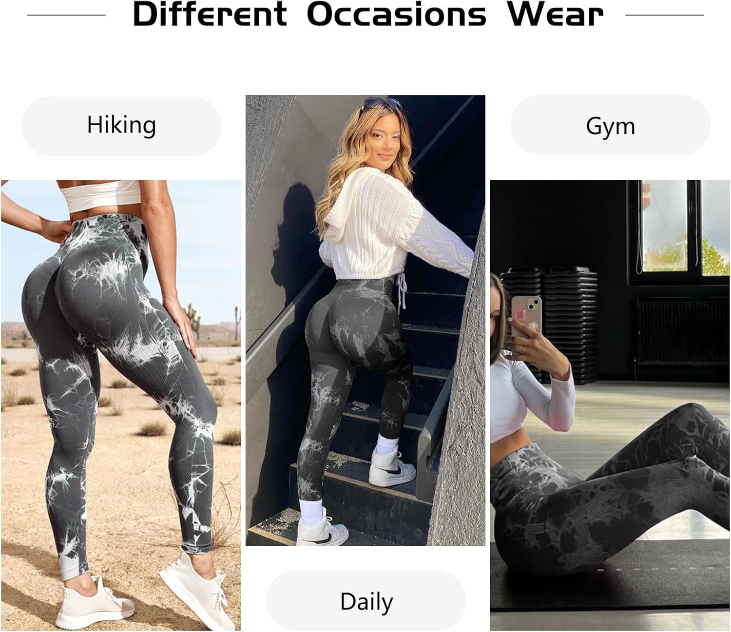 JGS1996 Tie Dye Scrunch Butt Lifting Leggings for Women Booty Sculpting Workout Tight High Waist Tummy Control Yoga Gym Pants - Image 2