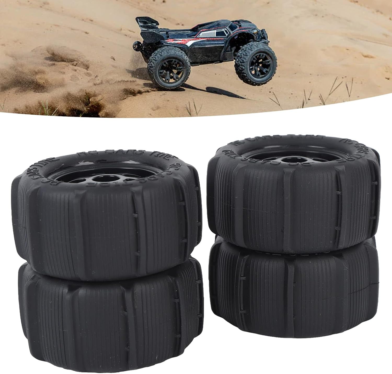 4PCS RC Car Tires, RC Tires, Beach Wheels Suitable for 12mm Coupler 1/14 1/16 1/18 Proportional Remote Control Vehicle (Diameter Approx 80mm/3.1in)