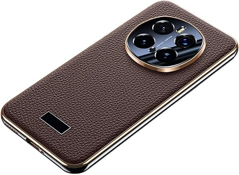 Slim Case for Honor Magic 7 Pro, Premium Soft Genuine Leather Phone Case with Full Camera Protection, Shockproof Protective Cover for Honor Magic 7 Pro,Brown