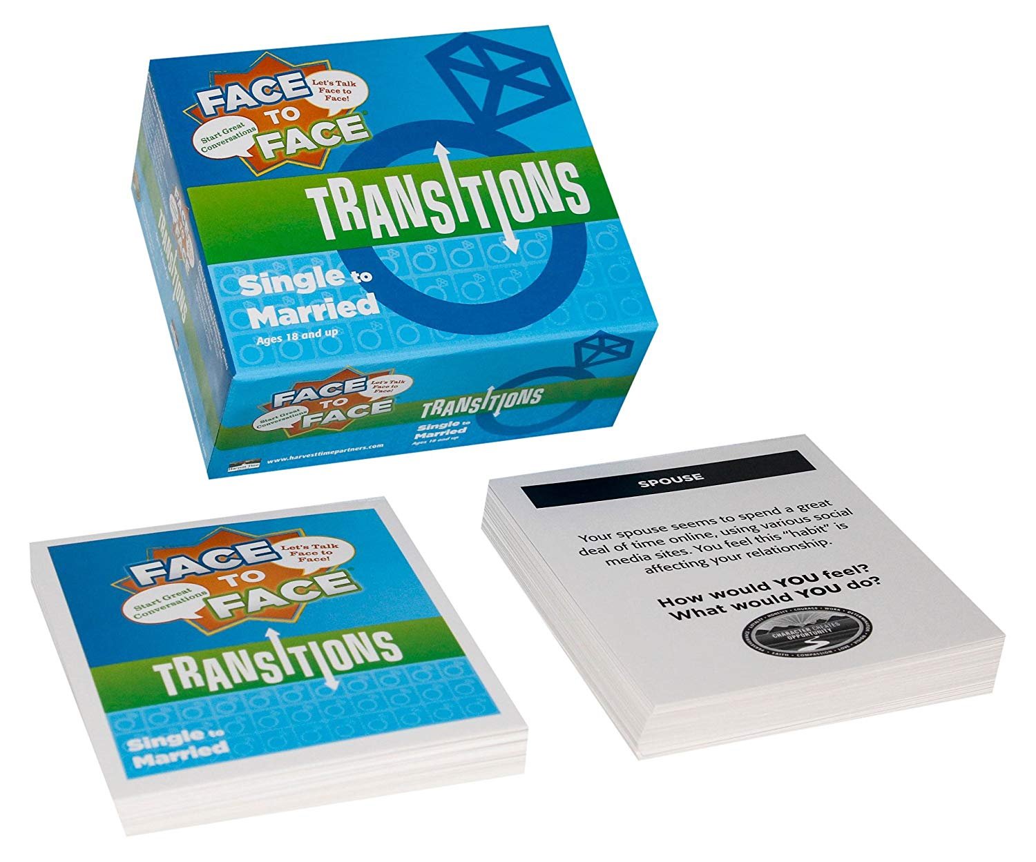 Harvest Time Partners Face to Face Transitions Card Game - Single to Married Edition, Communication Development for Couples and Newlyweds, Ages 18 and Up