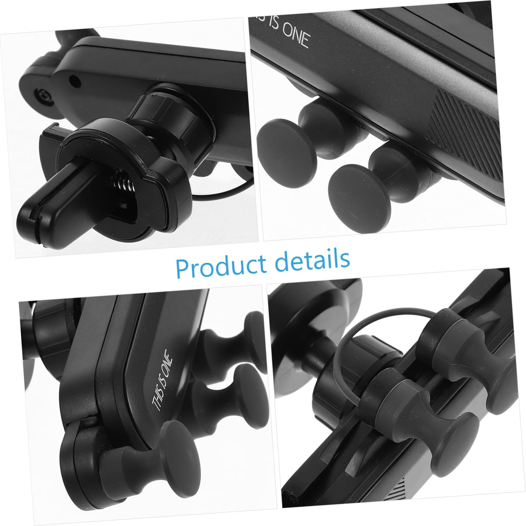 Gatuida 3pezzi Supporto Telefonico Telescopico per Auto con Design Fibbia Stabilità Punti e Base Compatibile con Smartphone da Nero