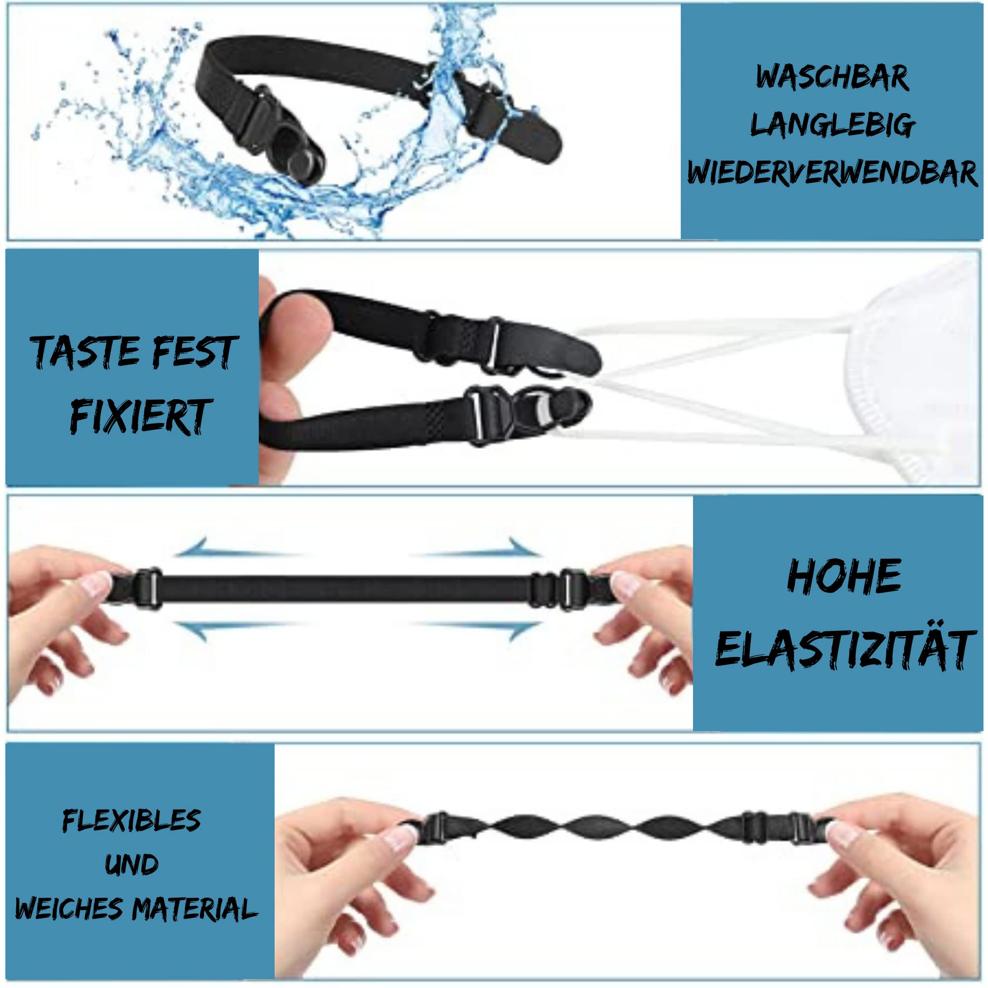 Driveloop® Maskenhalter, Maskenverlängerung, Maskenhalter hinter dem Kopf, Maskenverlängerungshaken zum Verlängern von Masken, 5er Pack Maskenhalter für Erwachsene und Kinder (ABS)