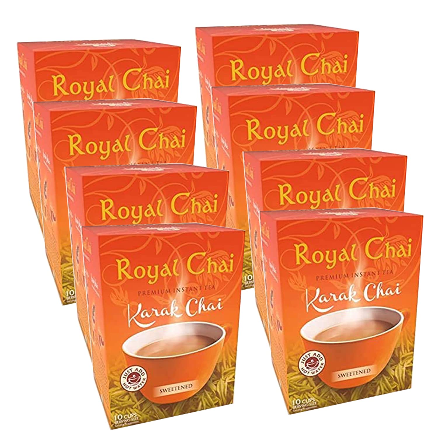 Royal Chai Karak Chai gesüßt 200g (8 Stück) - Premium Instanttee - Karak Tee - Natur - Instant Karak Indianer Tee