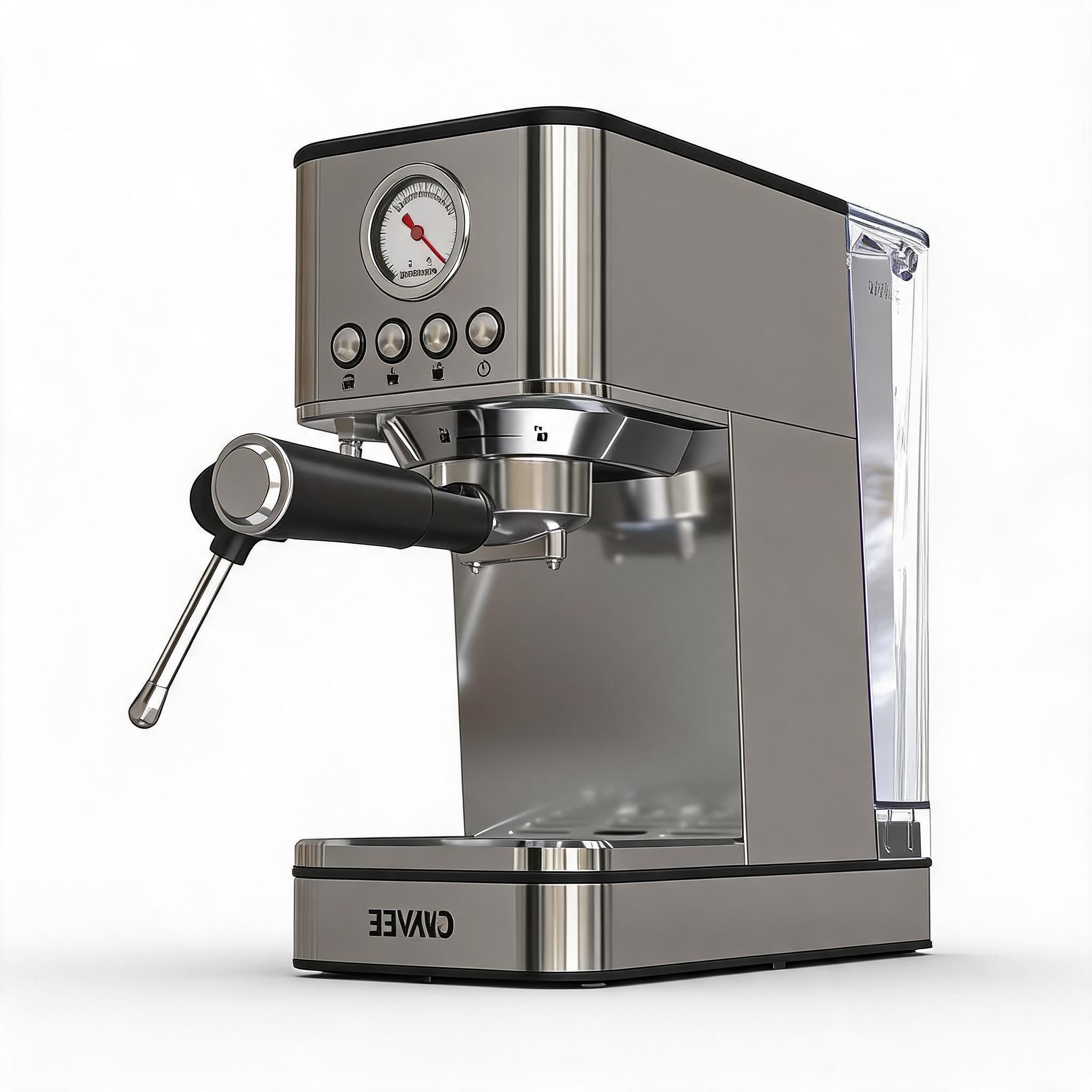Acekool Siebträger-Espressomaschine 20 Bar 1200 W – Thermoblock-Schnellheizsystem – 360° Dampfdüse/Milchaufschäumer – 1,7 L abnehmbarer Wassertank – Edelstahl – Farbe: EU-Standard Edelstahl
