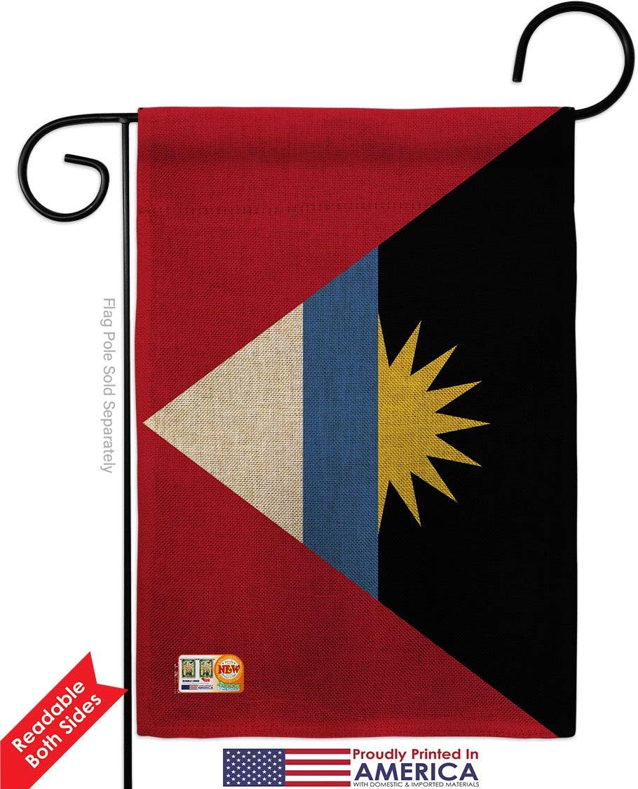 Antigua and Barbuda Burlap Garden Flags Pack Regional Nationality Nation International World Country Particular Area Support Our Troops Small Gift Yard House Banner Double-Sided Made In USA 13 X 18.5