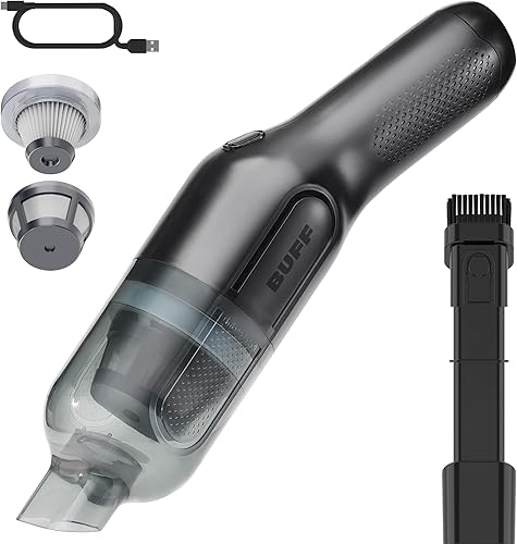 Miniatura 1 de BUFF Aspiradora de mano inalámbrica, aspiradora recargable para automóvil con ranura combinada y herramienta de cepillo incluida, para el hogar,