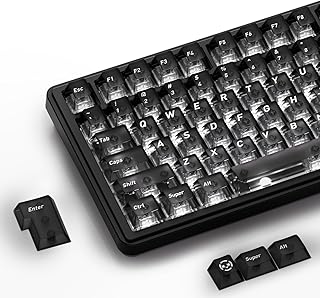 HITIME XVX Black Clear Keycaps, Transparent Keycaps 60 75 100 Percent, Ceramic Keycap Style, Shine Through Keycap, Cherry  Price In India