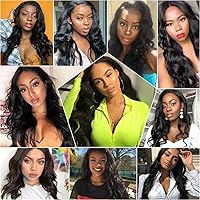 Vista 5 de Ali Pearl Peluca de cabello humano ondulado con encaje frontal de 13 x 6 pulgadas, prearrancado para mujeres negras, parte larga y profunda, sin