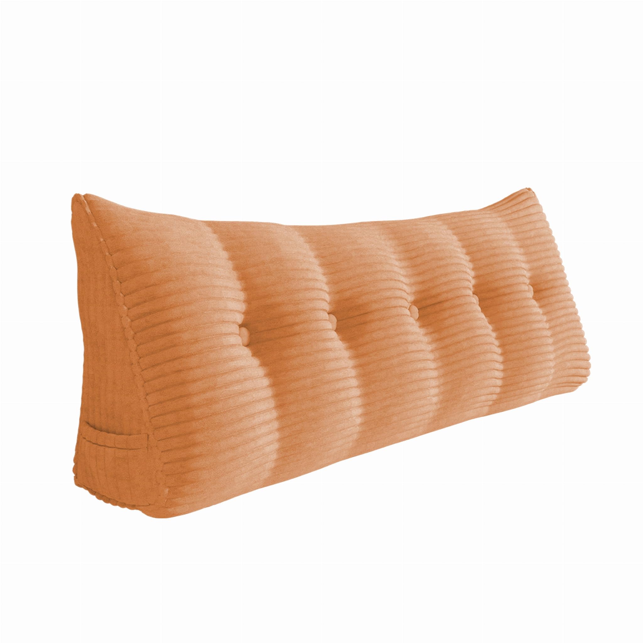 Pillow Palette Peach Corduroy Triangular Cushion (100cm, 50cm, Peach Corduroy Triangular Pillow)