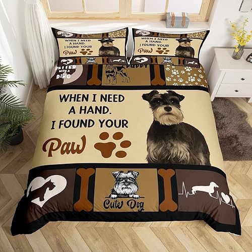 Miniatura 2 de Lindo juego de ropa de cama con diseño de perro para niños, niñas, adolescentes, funda de edredón Kawaii con estampado de patas de perro, funda de