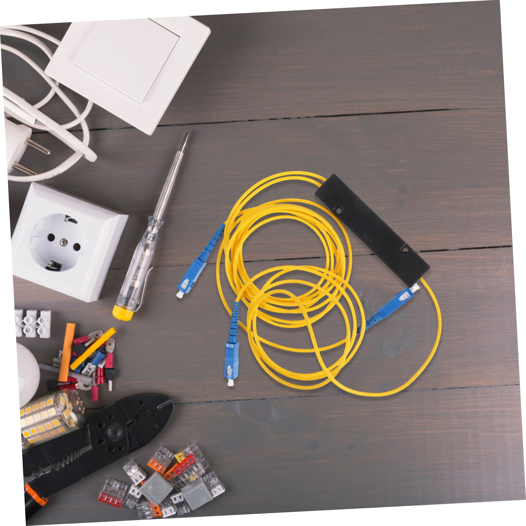 Angoily 5pezzi Splitter Ottico Fuso Professionale Per Cavi Fibra Ottica Compatibile Con Home Theater e Amplificatori Design Flessibile e Duraturo Diverse Lunghezze Per Ogni Necessità