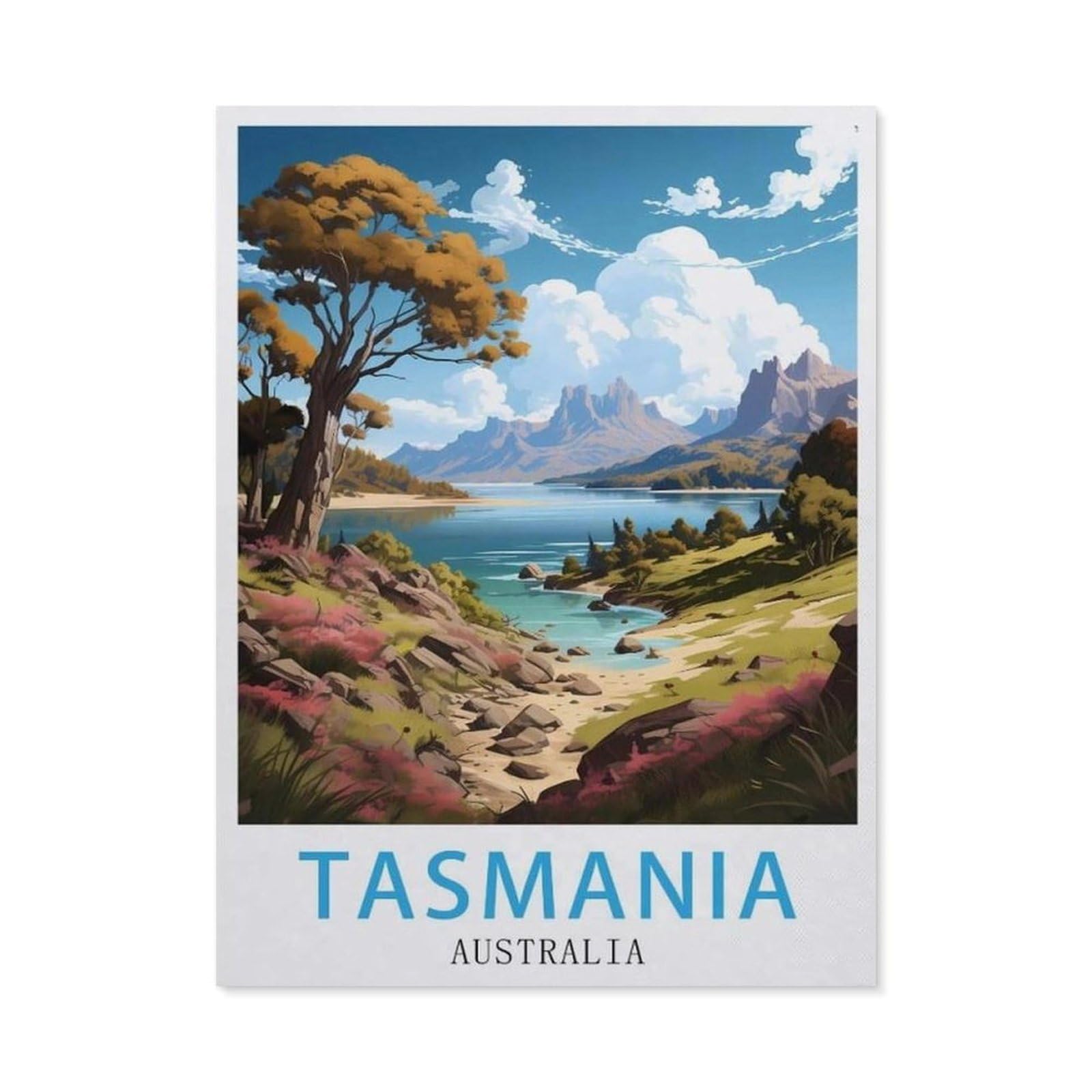 Funny Metal Tin Signs，Tasmania Australia(30x40cm）
