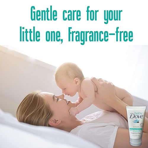 Miniatura 4 de Baby Dove Loción para bebé de humedad sensible, 6 unidades, hipoalergénica, sin fragancia, para pieles sensibles, loción hidratante para bebés sin