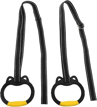 TOPBATHY Children's Gymnastic Rings with Bar, 1 Pair Gym Rings
