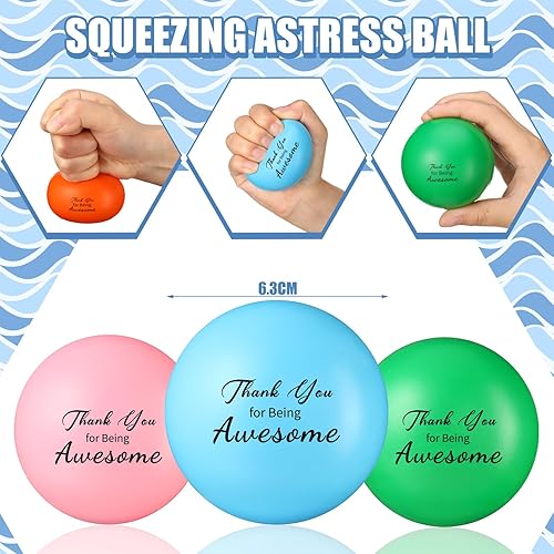 Miniatura 2 de Hiboom 100 bolas de agradecimiento para el estrés, regalo de agradecimiento por ser impresionante, ejercicio de mano, alivio del estrés, ansiedad,