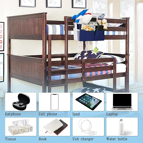 Miniatura 3 de Bolsa de almacenamiento para mesita de noche con 4 ganchos, organizador colgante multifunción para cabeceros, literas, cama de hospital (paquete de