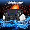 Controlador inalámbrico para PS5 con LED RGB, TURBO, doble vibración, sensor giroscópico de 6 ejes, panel táctil, ergonómico para PlayStation 5, compatible con PlayStation 5/PC/Mac, antideslizante blanco y negro 5