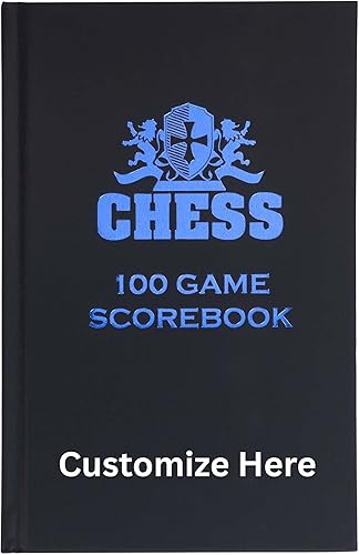 WE Games Libro de notas de ajedrez de tapa dura personalizado, negro, 100 páginas, ideal para clubes y torneos