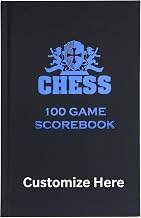 WE Games Custom Hardcover Chess Notation Scorebook, Black, 100 Pages, Ideal for Clubs & Tournaments