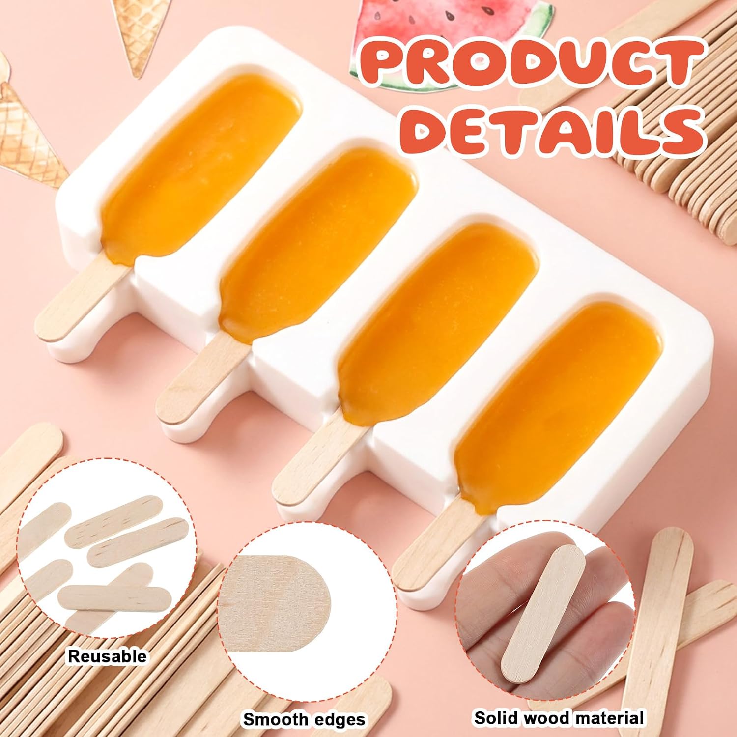 100 PCS Wood Mini Popsicle Sticks, Small Wooden Popsicle Sticks for Crafts, 1.6x0.4 Inch Mini Craft Sticks, Natural Wooden Stick for Classroom Art Supplies, Homeschool Arts and Crafts, Waxing Supplies