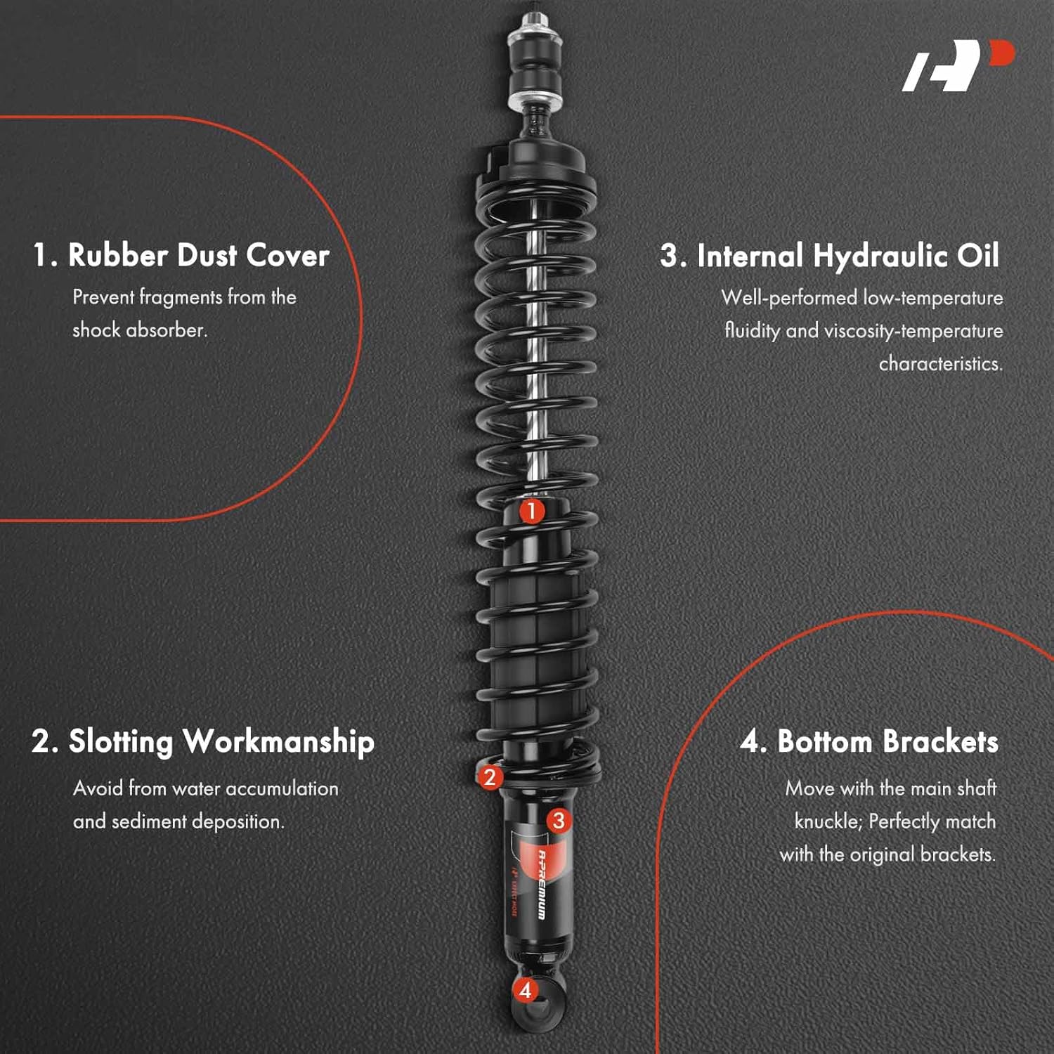 A-Premium Rear Load Adjusting Shock Absorber Compatible with Toyota Corolla, Land Cruiser, Corona, Cressida & Chevrolet Camaro, Chevette & Ford Crown Victoria, Country Sedan, Country Squire, Custom