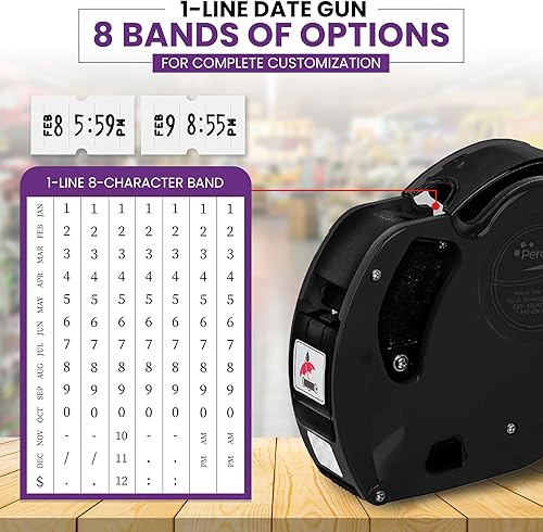 Miniatura 3 de Perco X 1 Line Dater Gun with Labels Kit - 1 Line Label Gun with 9000 White Blank Labels, and an Extra Inker