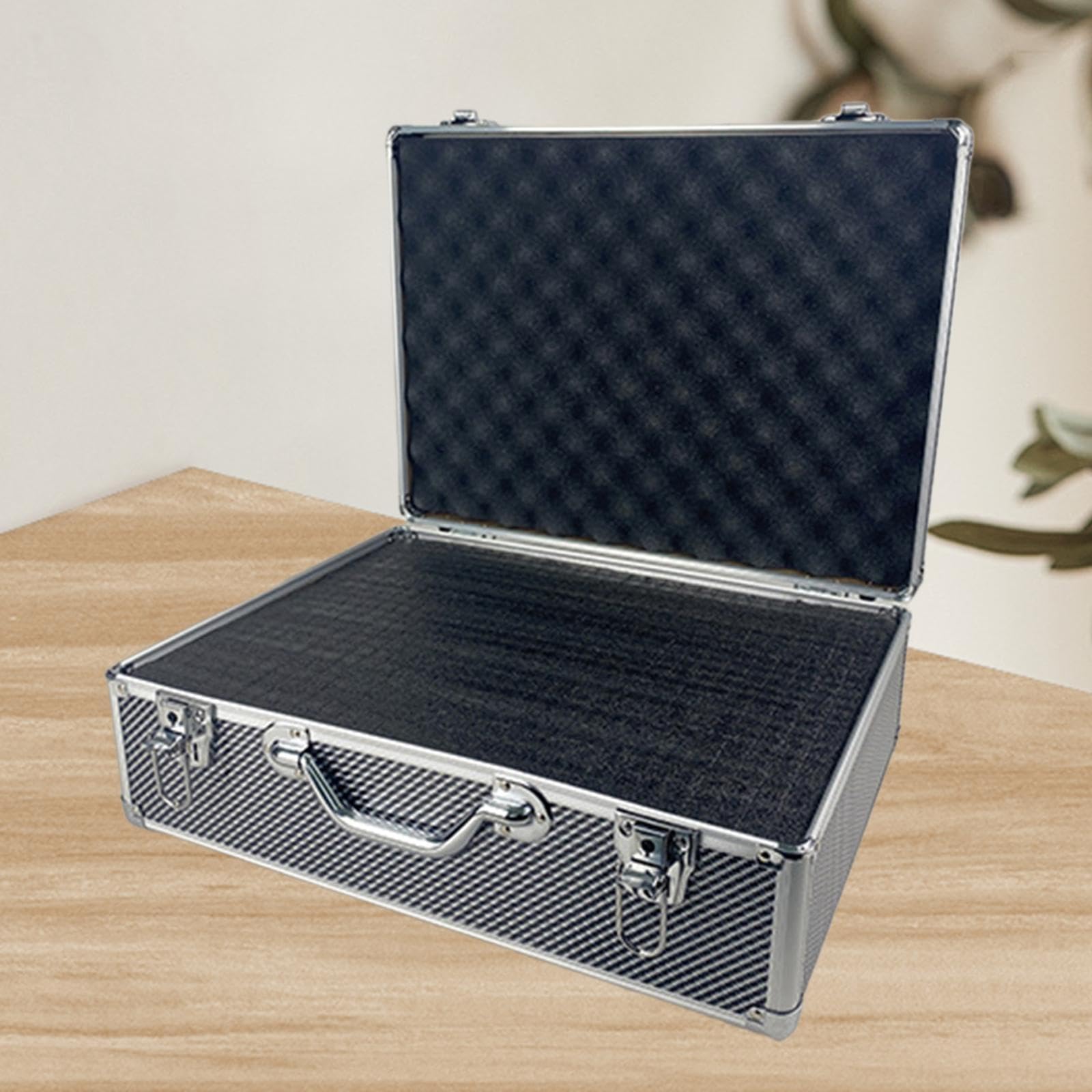 Maletín de Transporte Manual, Estuche de Almacenamiento, Estuche para Equipos, Maleta con Estructura de Aleación Y Acolchado de Espuma Protectora para, Plata, 36 X 26 X 15 Cm