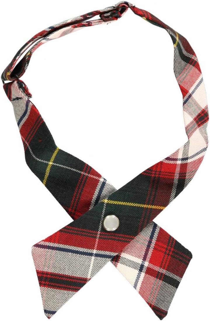 Cookie's Crisscross Neck Tie - white/red/green gold *plaid #40*, one size