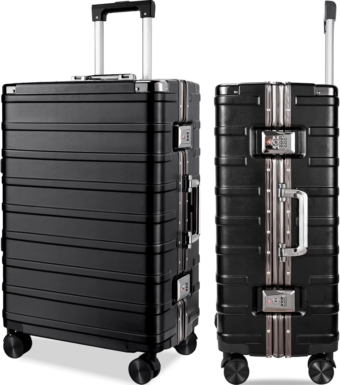 Amazon [Yumjoy] スーツケース アルミフレーム 鏡面仕上げ 機内持込 軽量 静音 耐衝撃 キャリーケース TSAロック付