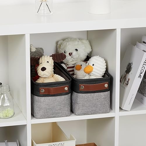 Vista 186 de DULLEMELO Canastas de almacenamiento pequeñas de 15 x 6 x 5.5 pulgadas, contenedores de almacenamiento de tela para tanque de inodoro