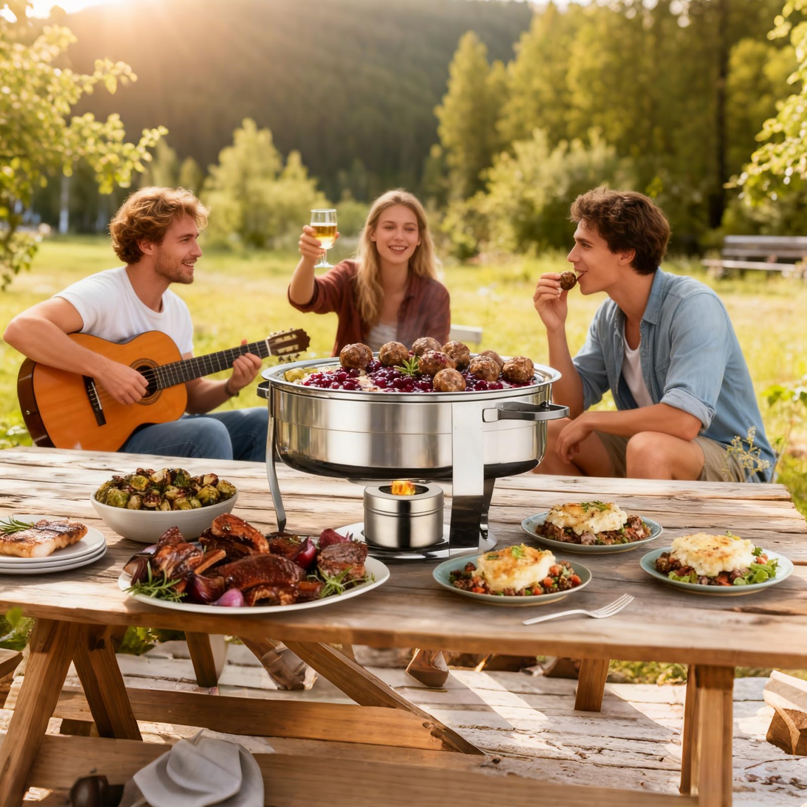 Set di 6 Contenitori per Pasta Combustibile con Coperchio di Sicurezza, Bruciatori per Fonduta In Acciaio Inox, Bruciatore Multifunzionale per Fornelli, Buffet, Feste, Eventi di Catering e Camping