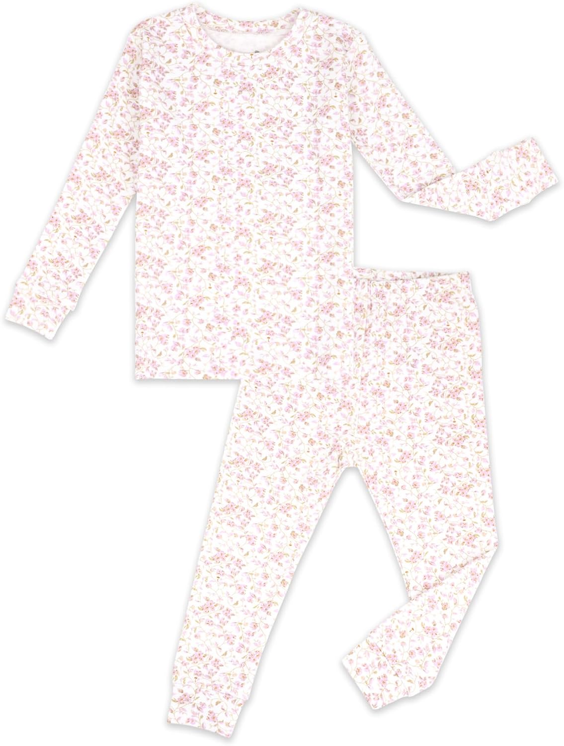 moimoln 6M-8Y Baby Toddler Girls Floral Modal Cotton Long Sleeve Pajamas