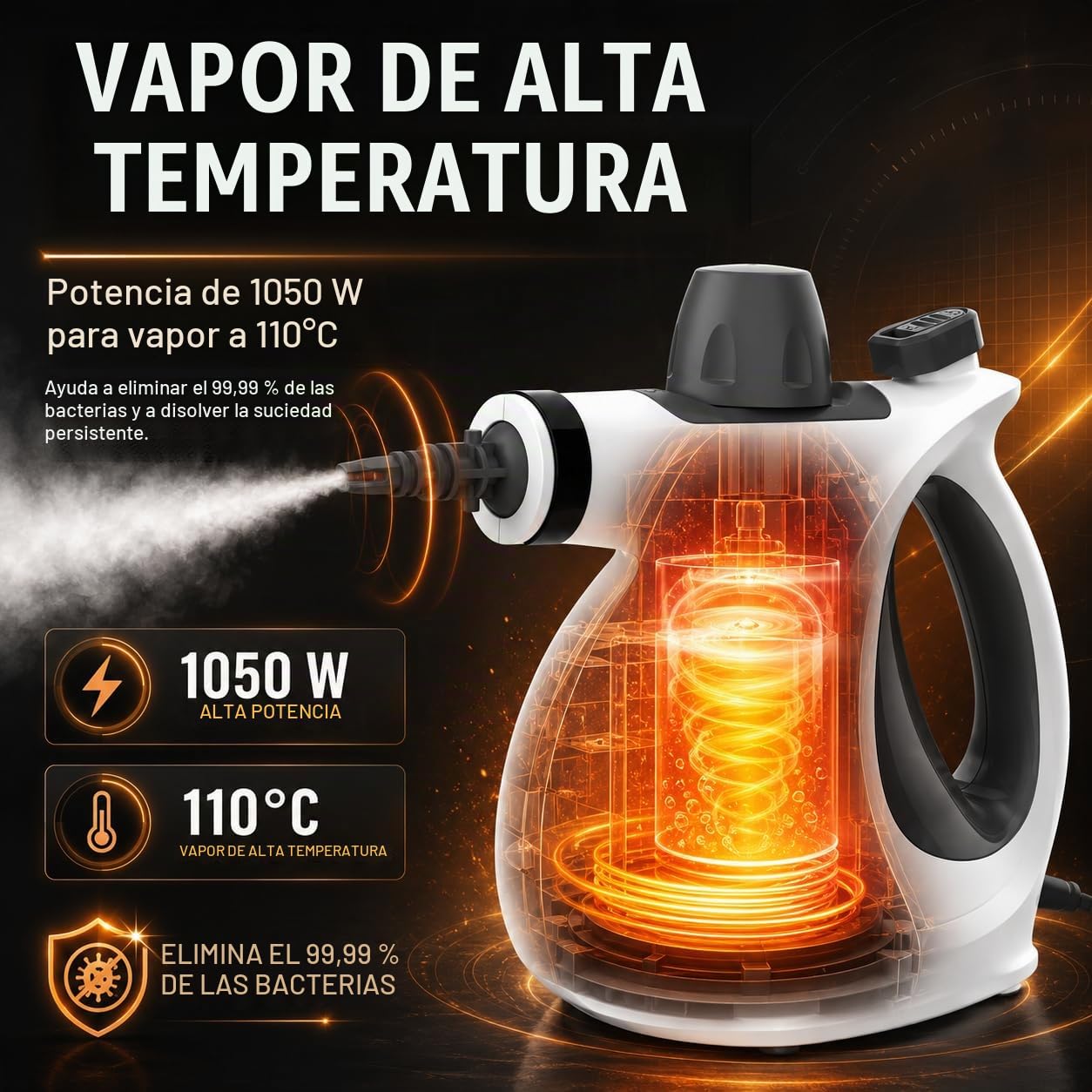 Limpiador a Vapor Portátil, 3,2 bar para Hornos y Campanas
