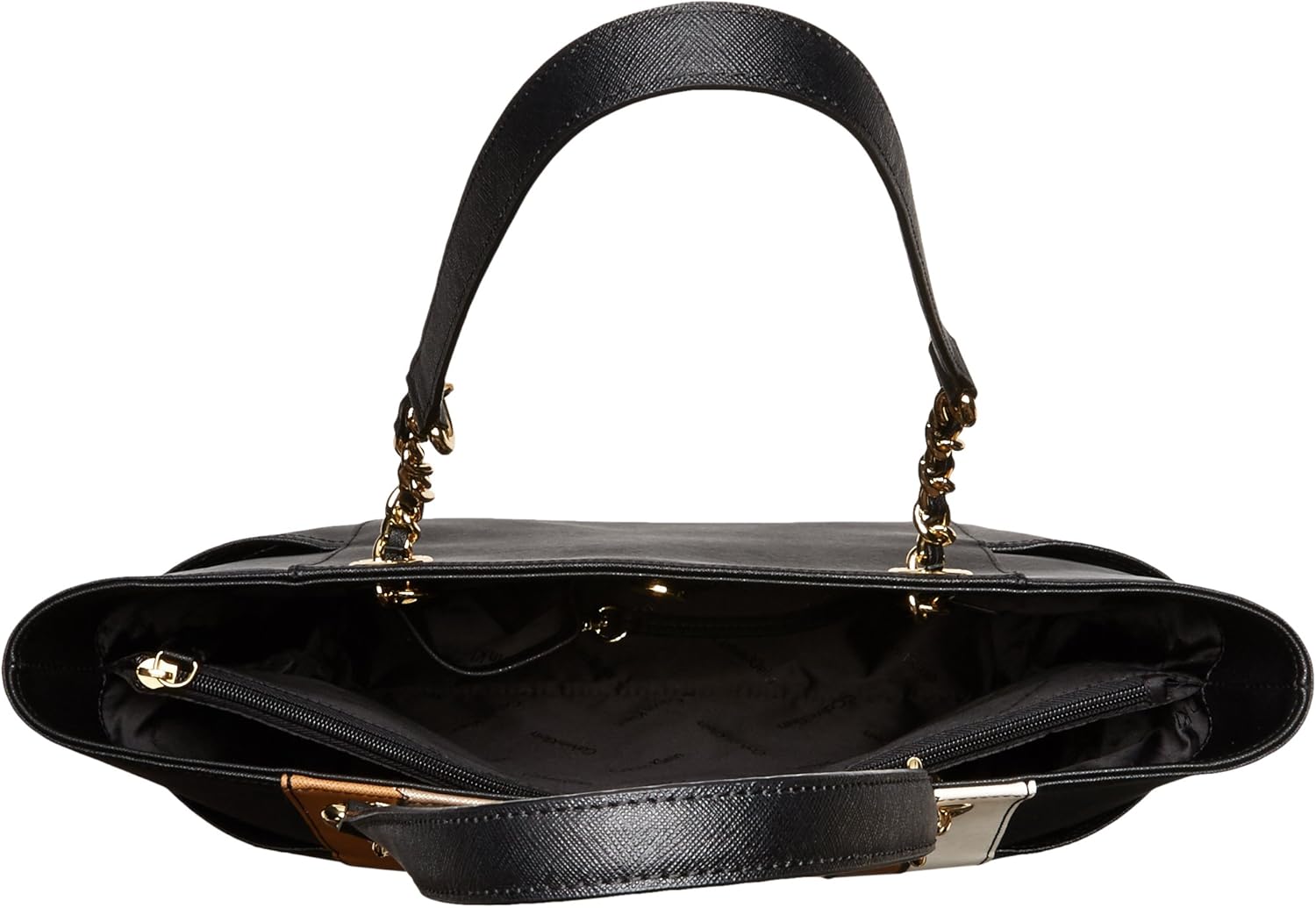 Calvin Klein Women's Hayden Saffiano East/West Top Zip Chain Tote