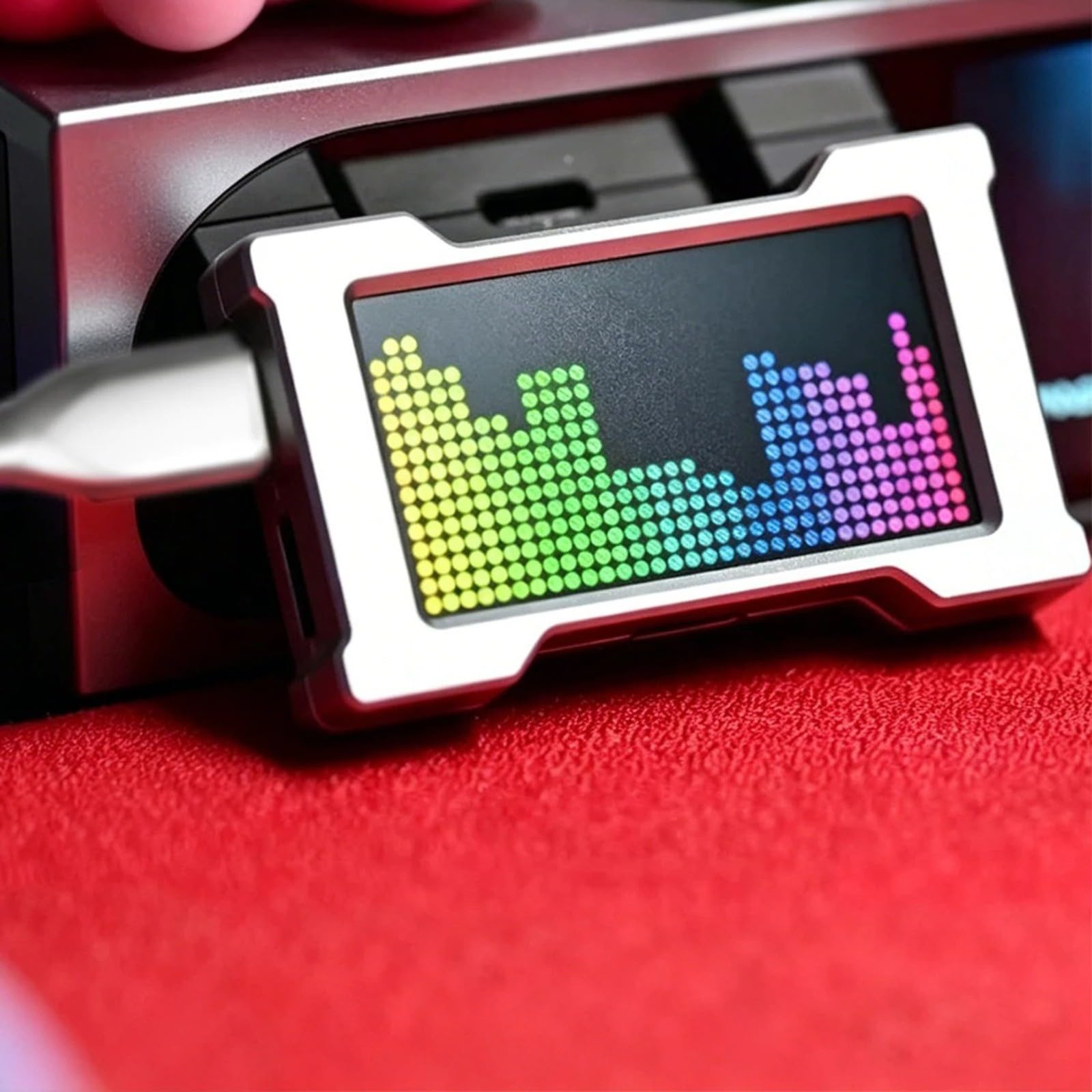 Paquete de 1 concentrador USB para juegos 8K con pantalla personalizada, fuente de alimentación independiente de 3 puertos MTT Tech, aleación de aluminio para configuración de escritorio
