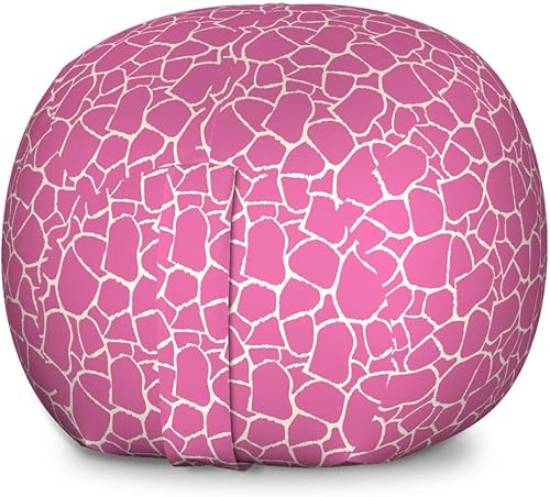 Ambesonne Hot Pink Storage Toy Bag Chair, Abstract Giraffe Skin Pattern Colorful Exotic Animal Camouflage Savannah Jungle, Stuffed Animal Organizer