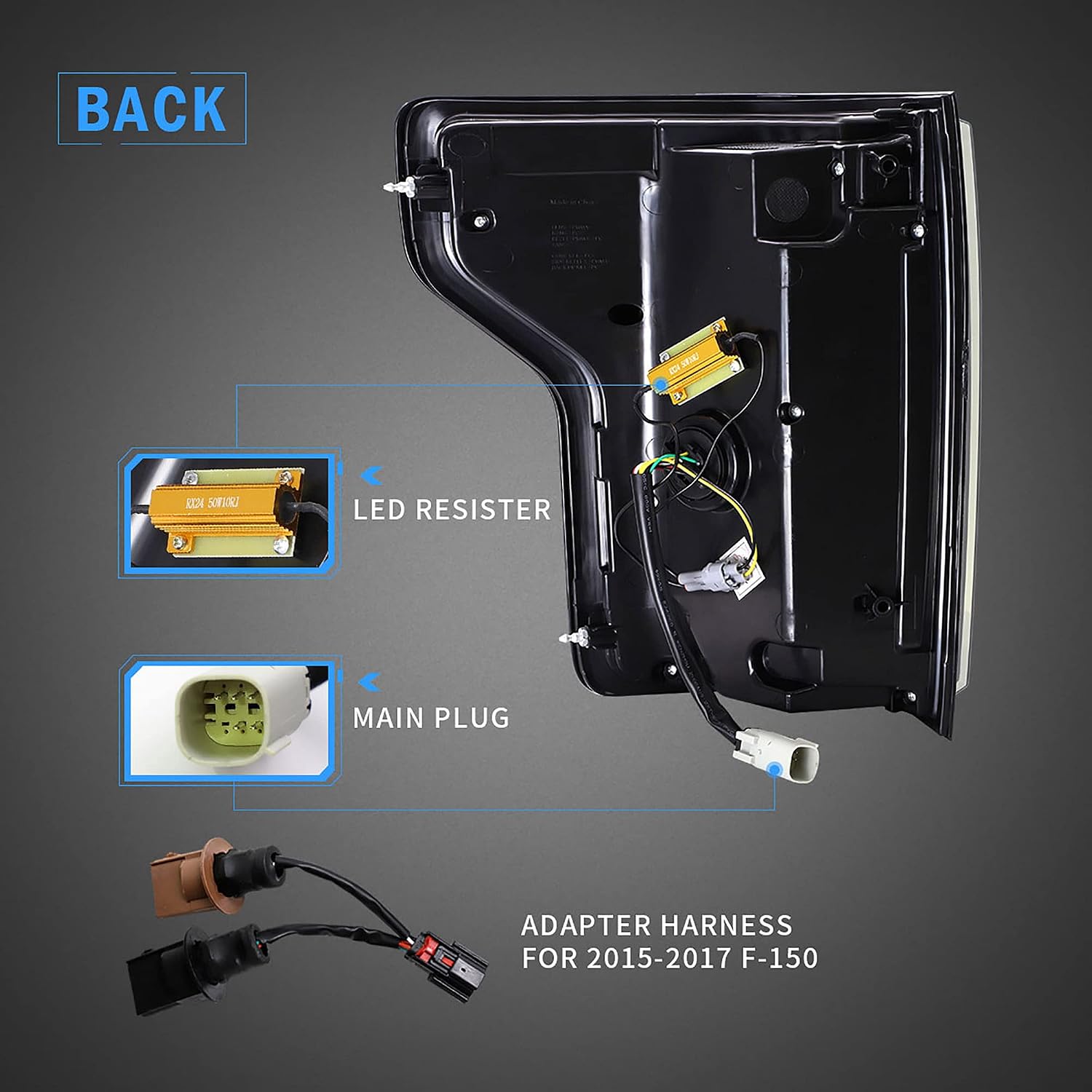 VLAND Led Tail lights Compatible with F150/ Raptor 2015-2019 Factory Halogen Pickup Truck w/Red Turn Signal (Not Fit a XLT/Lariat, Factory with BLISS), Clear