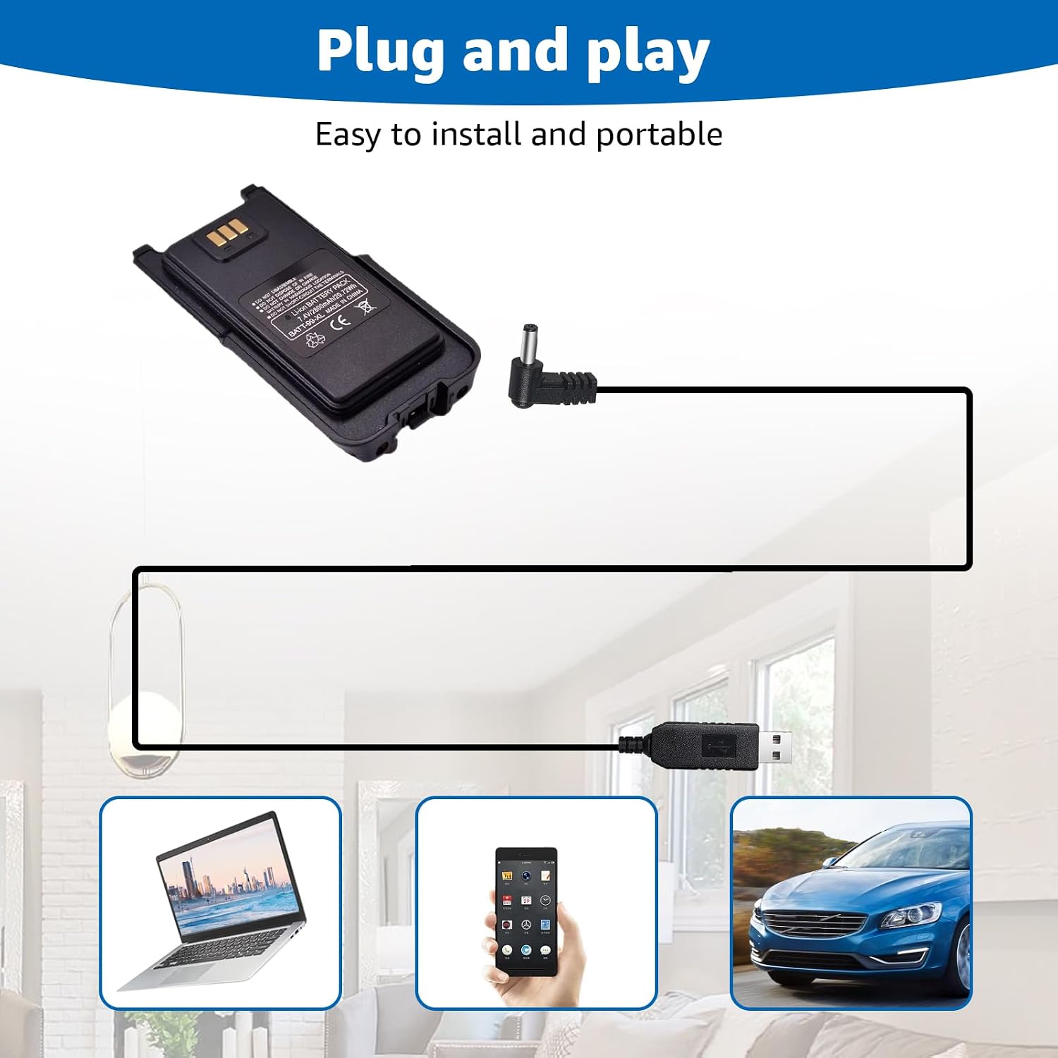 USB Charger Cord for Rugged Radio & Handheld Radio image 5