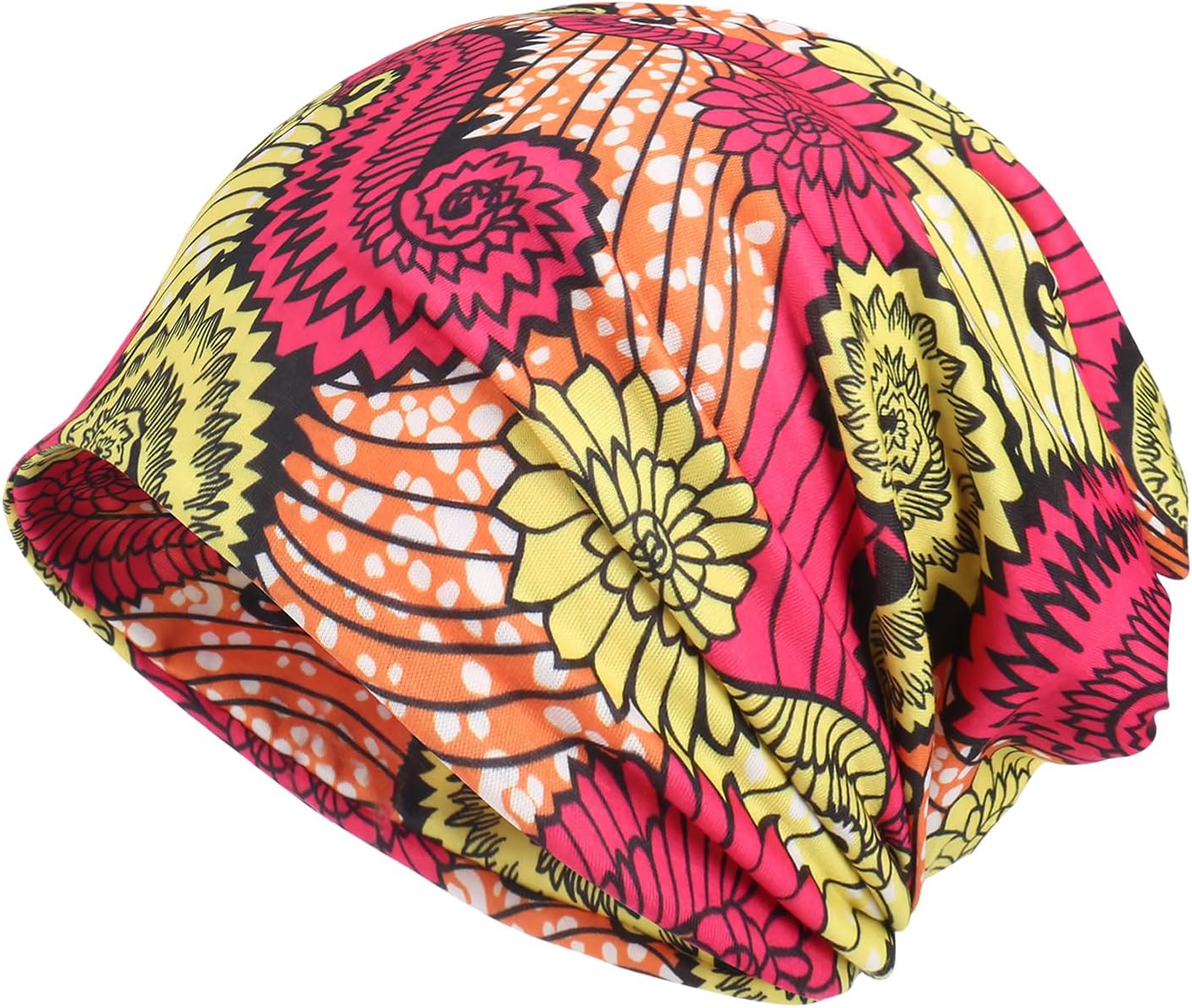 Jemis Printed Stretch Slouchy Multi-Functional Headwear for Hats Beanie Cap and Scarf
