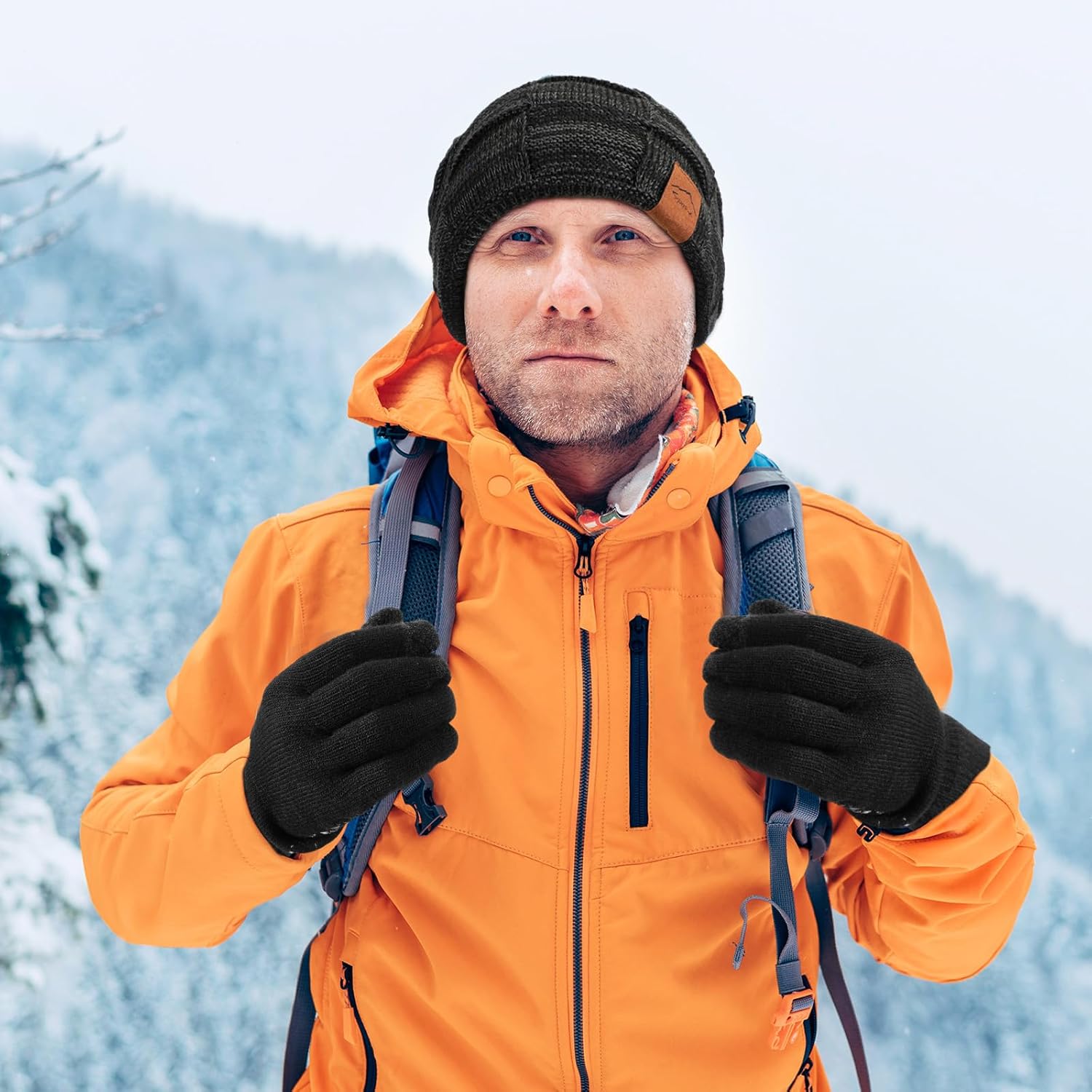 Geyoga 4 Pack Winter Hats for Men Beanie and Gloves Set, Winter Slouchy Beanie Hat Warm Gloves Lined Knit Thick - Image 7