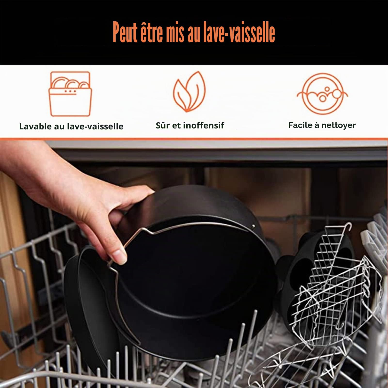Moule à Gâteau en Fer, Moule à Gâteau carré de 7 à 18 Cm, Ustensiles de Cuisson, Poêle à Frire, Baril de Cuisson pour Airfryer HD9925 HD9860 HD9905 01, Matériau Sûr de qualité