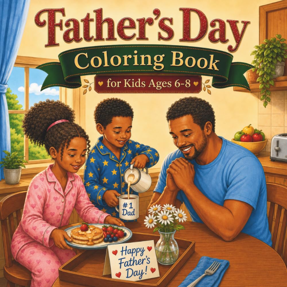 Father’s Day coloring book for kids ages 6-8: Heartwarming Family Adventures, Everyday Moments and Special Memories with Dad