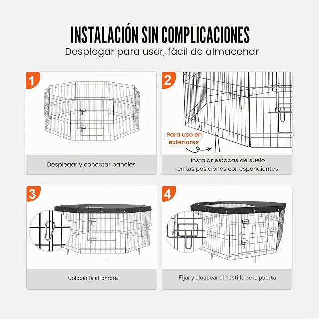 Foto 5 de 8 de VEVOR Valla para Perros de 61x61 cm, Parque para Perros, Conejos, Gatos