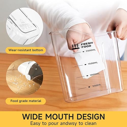 Miniatura 6 de Contenedores de arroz de 5.5 libras y dispensador de almacenamiento de cereales, organizadores herméticos de almacenamiento de alimentos sin BPA,