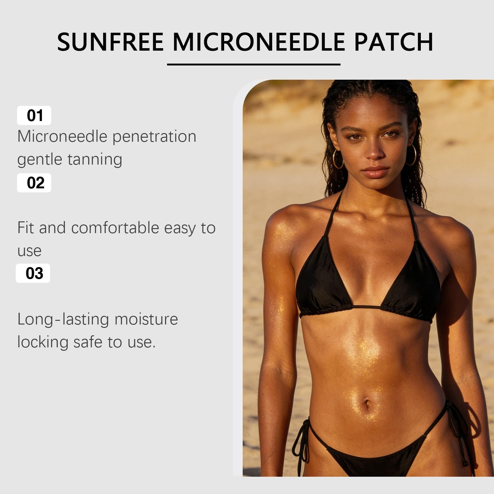 SUN-FREEMICRO-NEEDLE PATCH, Autoabbronzante per Unisex, Natural Bronze Finish, Even Complexion, Anti-Orange Hue, Hydrating Formula Suits All Epidermis